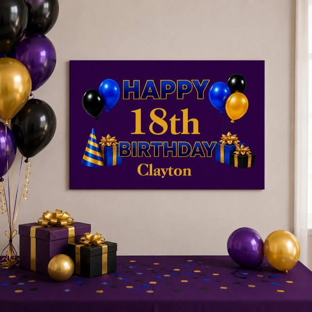 Poster Joyeux Anniversaire Tout Âge Violet (Créateur téléchargé)
