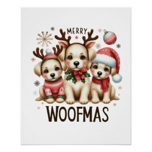 Poster Joyeux cadeau de Noël Woofmas