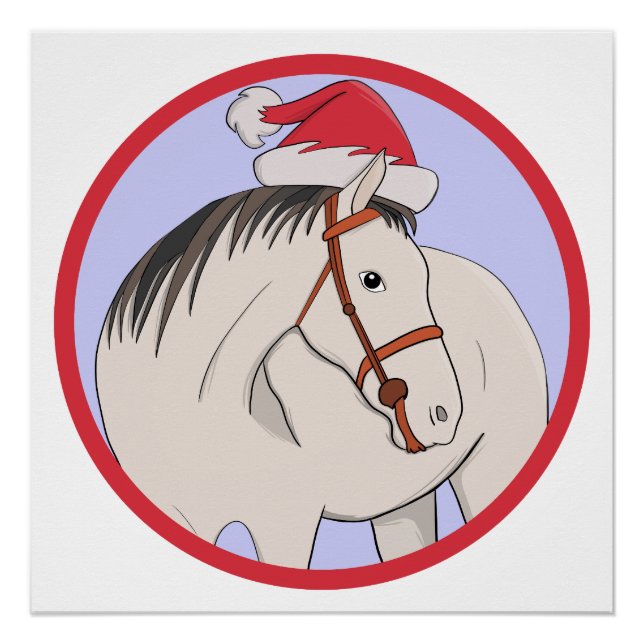Poster Joyeux Cheval de Noël (Devant)