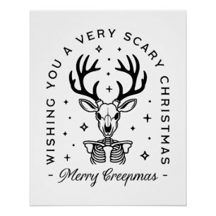 Poster Joyeux creepmas effrayant boisé animal esthétique