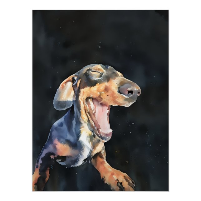 Poster Joyeux Dachshund (Devant)