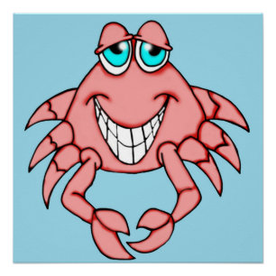 Poster joyeux de crabe