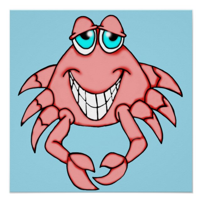 Poster joyeux de crabe (Devant)