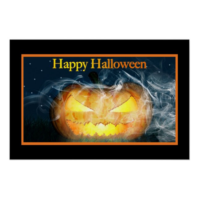 Poster Joyeux Halloween Jack-o-lanterne (Devant)