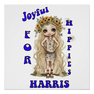 Poster Joyeux Kamala Harris Président Hippie Boho
