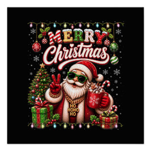 Poster Joyeux Noël 2026 Superbe Tapis de fête de Noël ave