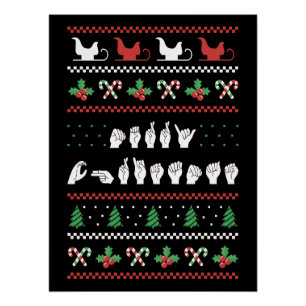 Poster Joyeux Noël - ASL American Sign Language I