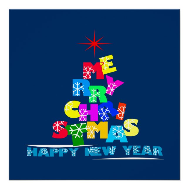 Poster Joyeux Noël Bonne année (Devant)