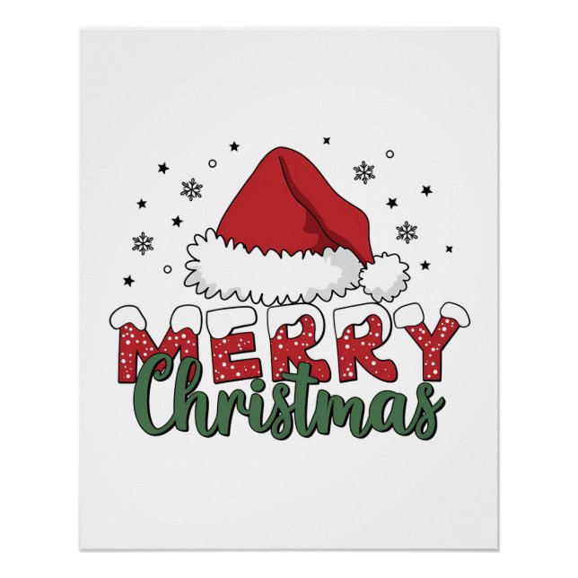 Poster Joyeux Noël cadeau de Noël (Devant)