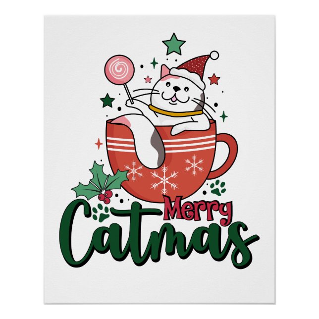 Poster Joyeux Noël cadeau de Noël (Devant)