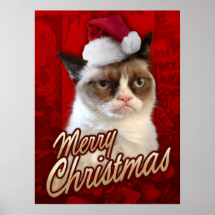 Poster Joyeux Noël de chat grincheux