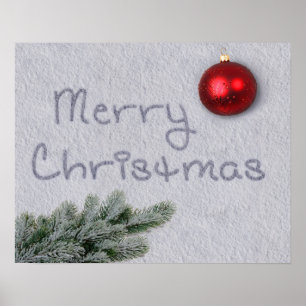 Poster Joyeux Noël écrit dans la neige