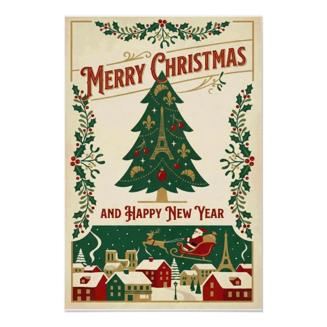 Poster Joyeux Noël et Bonne Année (Devant)