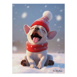 Poster Joyeux Noël, French Bulldog 02 - Joyeux Chris