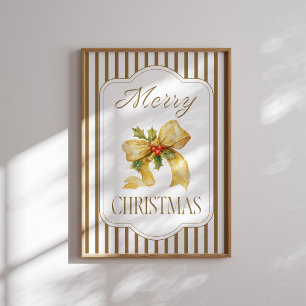 Poster joyeux Noël Gold Bow