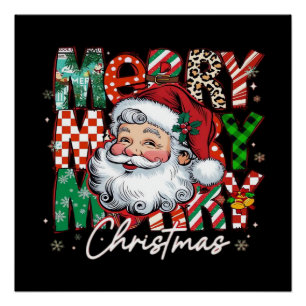 Poster Joyeux Noël Père Noël Essentiel