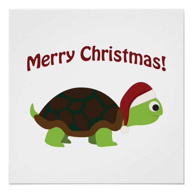 Poster Joyeux Noël ! Père Noël Turtle (Devant)