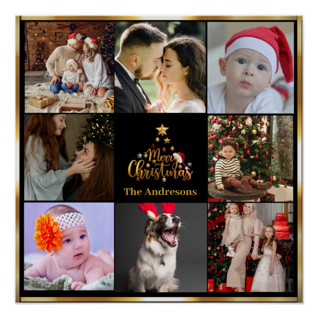 Poster Joyeux Noël Photo Collage (Devant)