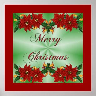 Poster Joyeux Noël Poinsettia