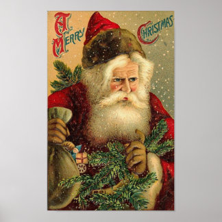 Poster Joyeux Noël Vintage Père Noël