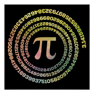 Poster Joyeux Pi Day Funny School Math Spiral Texte