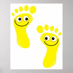 Poster Joyeux pied jaune