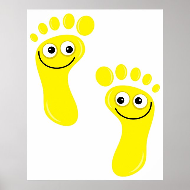 Poster Joyeux pied jaune (Devant)