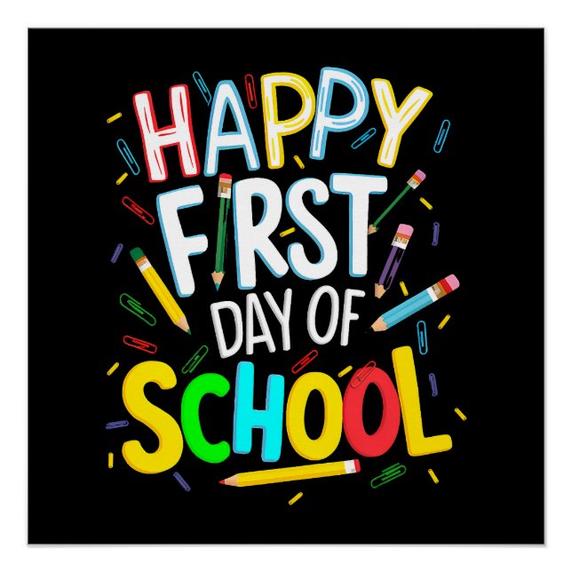 Poster Joyeux premier jour de rentrée scolaire (Devant)