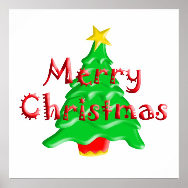 Poster Joyeux sapin de Noël (Devant)