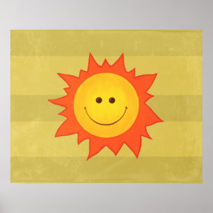 Poster Joyeux soleil souriant