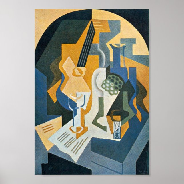 Poster Juan Gris Still Life avec Fruit Dish et Mandolin (Devant)