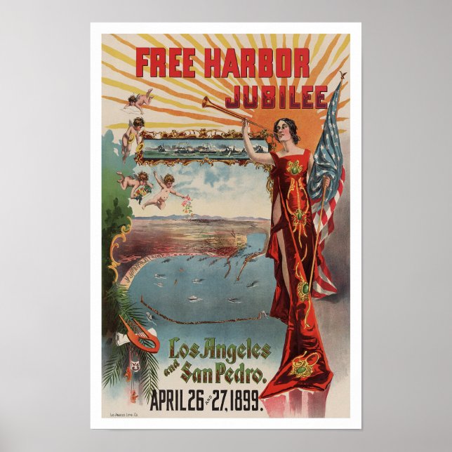 Poster Jubilé du port franc, 1899. Publicité ancienne (Devant)