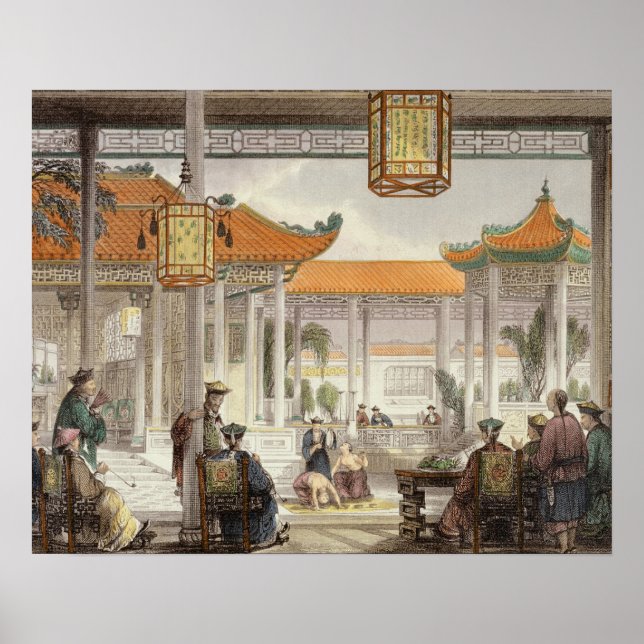 Poster Jugglers Exhibiting in the Court of a Mandarin's P (Devant)