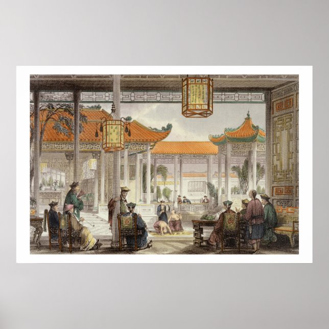 Poster Jugglers Exhibiting in the Court of a Mandarin's P (Devant)