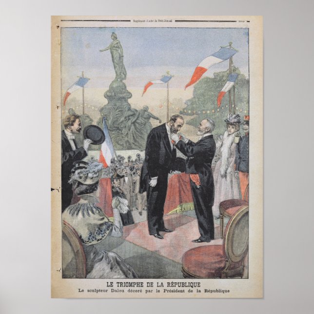 Poster Jules Dalou recevant la médaille (Devant)