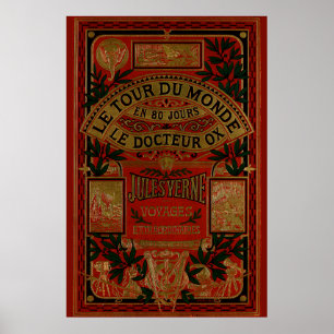 Poster Jules Verne Dans Le Monde En Quatre-Vingt Jours