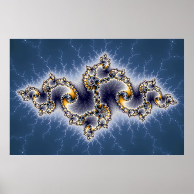 Poster Julia In Blue - Art Fractal (Devant)