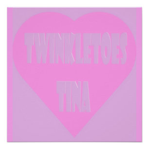 Poster Jumeaux Tina rose et mauve coeur pastels