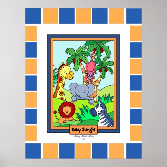 Poster Jungle Bébé 28 Personnalisé 2 (Devant)