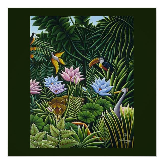 Poster Jungle Folk Art de Rousseau (Devant)