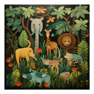 Poster Jungle Safari Nursery Print