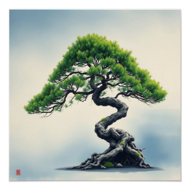 Poster juniper bonsai (Devant)
