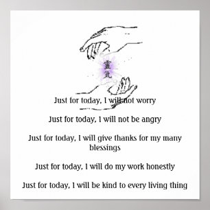 Poster Juste pour aujourd'hui, je ne m'inquiéteraiJuste p