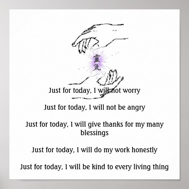 Poster Juste pour aujourd'hui, je ne m'inquiéteraiJuste p (Devant)