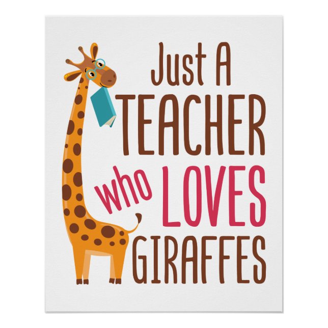 Poster Juste un enseignant qui aime Giraffes Amateur de g (Devant)