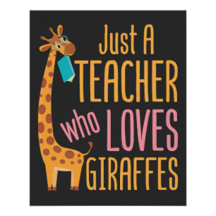 Poster Juste un enseignant qui aime les girafes