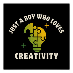 Poster juste un garçon qui aime la créativité