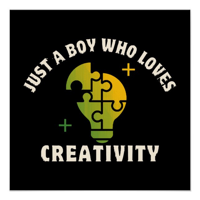 Poster juste un garçon qui aime la créativité (Devant)