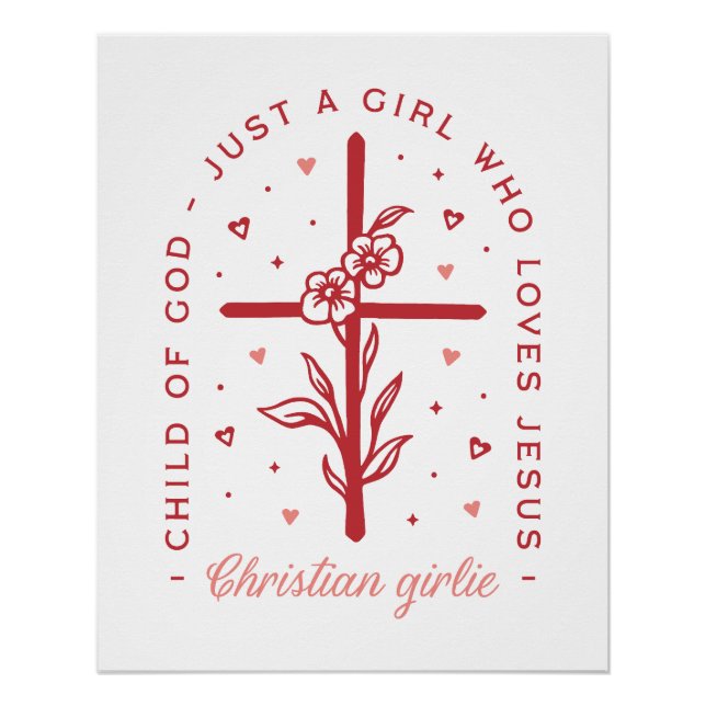 Poster Juste une fille qui aime Jésus Christian girlie (Devant)