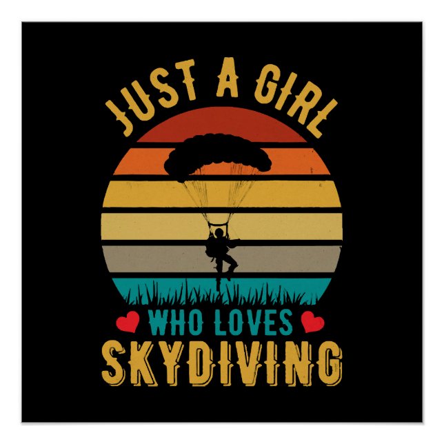 Poster juste une fille qui aime le parachutisme (Devant)
